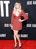 Debbie Gibson in red dress at Jojo Rabbit premiere in Los Angeles - October 15,