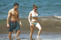 Danielle Fishel cleavage in a bikini at a beach in Hawaii, October 2013