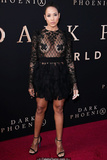 Dania Ramirez braless in see through dress at Dark Phoenix premiere in