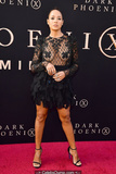 Dania Ramirez braless in see through dress at Dark Phoenix premiere in