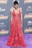 Danai Gurira sexy cleavage in red dress