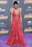 Danai Gurira sexy cleavage in red dress