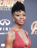Danai Gurira sexy cleavage in red dress