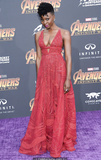 Danai Gurira sexy cleavage in red dress