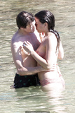 Daisy Lowe changing on the beach shows her nude boos