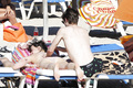 Daisy Lowe changing on the beach shows her nude boos