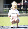 Busty blonde Courtney Stodden - bikinis, a dog and a blunt in a park in LA -