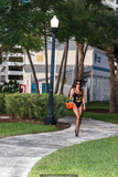 Claudia Romani seen walking ain the Miami Beach Bay area in Florida - October