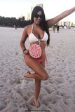 Claudia Romani on a beach in Miami Beach - January 08, 2019