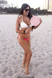 Claudia Romani on a beach in Miami Beach - January 08, 2019