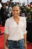Christina Milian in jeans and white blouse