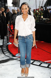 Christina Milian in jeans and white blouse