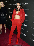 Christina Milian sexy in red pants, bra and jacket