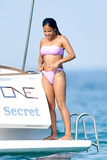 Christina Milian pokies in pink bikini on a boat in French Riviera - June 29,