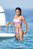 Christina Milian pokies in pink bikini on a boat in French Riviera - June 29,