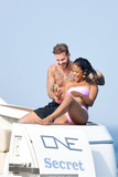 Christina Milian pokies in pink bikini on a boat in French Riviera - June 29,