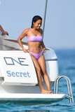 Christina Milian pokies in pink bikini on a boat in French Riviera - June 29,