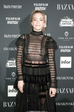 Chelsea Leyland braless in see through dress at Harper’s Bazaar Icons party