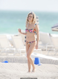 Chelsea Leyland topless on a beach In Miami, November 30, 2016