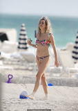 Chelsea Leyland topless on a beach In Miami, November 30, 2016