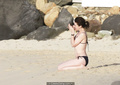 Charlotte Gainsbourg in black bikini on the beach in St. Barts - March 11, 2019