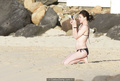 Charlotte Gainsbourg in black bikini on the beach in St. Barts - March 11, 2019