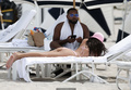 Chantel Jeffries in pink bikini at the beach in Miami - July 11, 2019