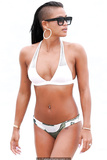 Cassie Ventura in white bikini candids in Miami - July 27, 2013