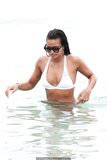 Cassie Ventura in white bikini candids in Miami - July 27, 2013