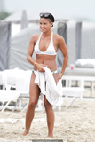 Cassie Ventura in white bikini candids in Miami - July 27, 2013