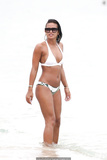 Cassie Ventura in white bikini candids in Miami - July 27, 2013