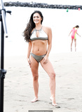 Casey Batchelor in silver bikini in Tenerife