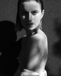 Cato Van Ee topless with pasties black--white photoshoot by Greg Lotus