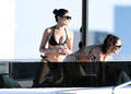 Olivia Culpo and Cara Santana in bikinis on a yacht in Miami - December 30, 2018