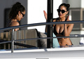 Olivia Culpo and Cara Santana in bikinis on a yacht in Miami - December 30, 2018