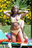 Brooke Kinsella in bikini and topless on a beach
