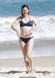 Bonnie Wright in blue bikini on a beach in Sydney - 12 April, 2016