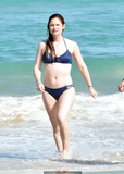 Bonnie Wright in blue bikini on a beach in Sydney - 12 April, 2016