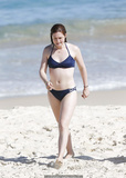 Bonnie Wright in blue bikini on a beach in Sydney - 12 April, 2016