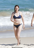 Bonnie Wright in blue bikini on a beach in Sydney - 12 April, 2016