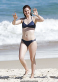 Bonnie Wright in blue bikini on a beach in Sydney - 12 April, 2016
