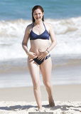 Bonnie Wright in blue bikini on a beach in Sydney - 12 April, 2016