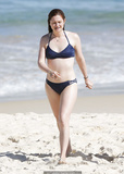 Bonnie Wright in blue bikini on a beach in Sydney - 12 April, 2016
