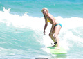Bonnie Sveen in bikini surfing at Bondi Beach - January 15, 2015