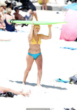 Bonnie Sveen in bikini surfing at Bondi Beach - January 15, 2015