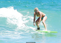 Bonnie Sveen in bikini surfing at Bondi Beach - January 15, 2015