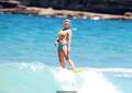 Bonnie Sveen in bikini surfing at Bondi Beach - January 15, 2015