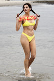 Blanca Blanco in yellow bikini at the beach in Malibu - April 30, 2019