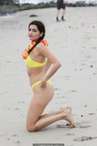 Blanca Blanco in yellow bikini at the beach in Malibu - April 30, 2019