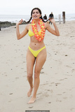 Blanca Blanco in yellow bikini at the beach in Malibu - April 30, 2019